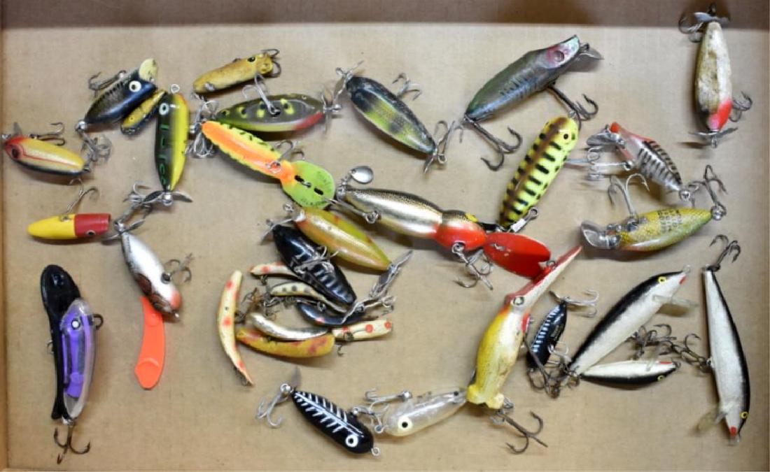 ANTIQUE & VINTAGE FISHING LURES: Assorted antique and vintage fishing lures.