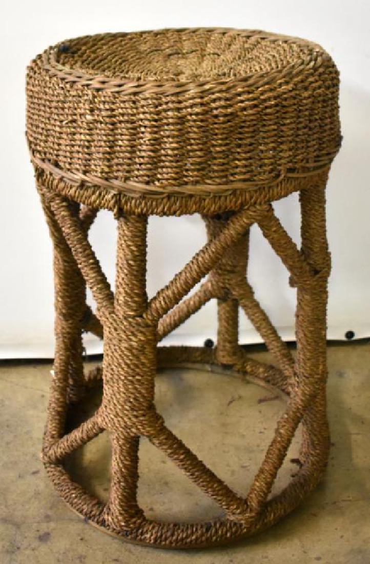 WICKER ARTS & CRAFTS WOVEN END TABLE (1 of 3)