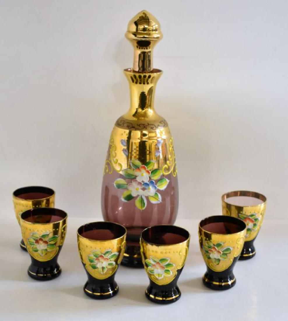 VINTAGE GLASS CORDIAL SET (1 of 4)