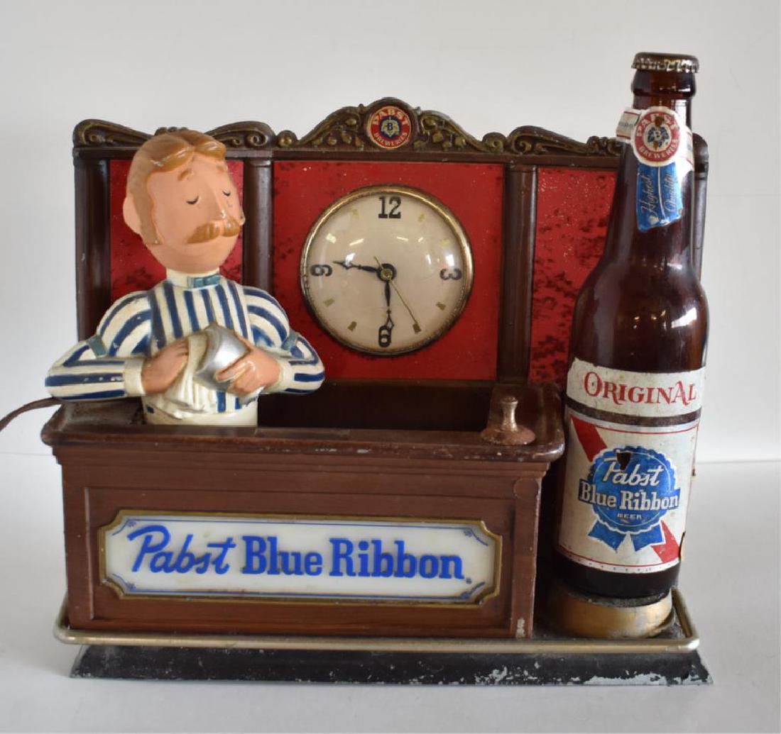 VINTAGE PABST BLUE RIBBON BEER ADVERTISING CLOCK