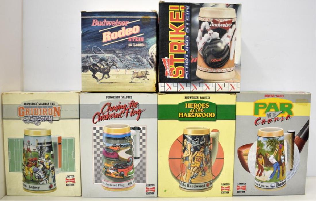 SIX BUDWEISER BEER STEINS (1 of 4)