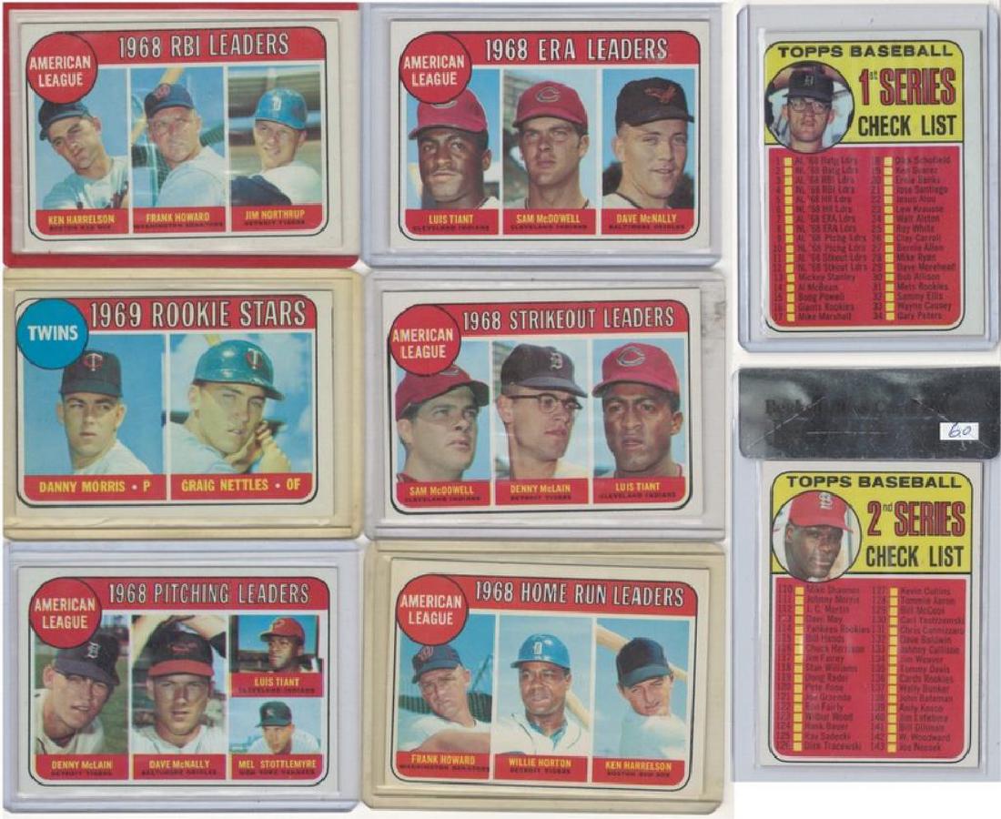 EIGHT 1969 TOPPS BASEBALL TRADING CARDS (1 of 6)