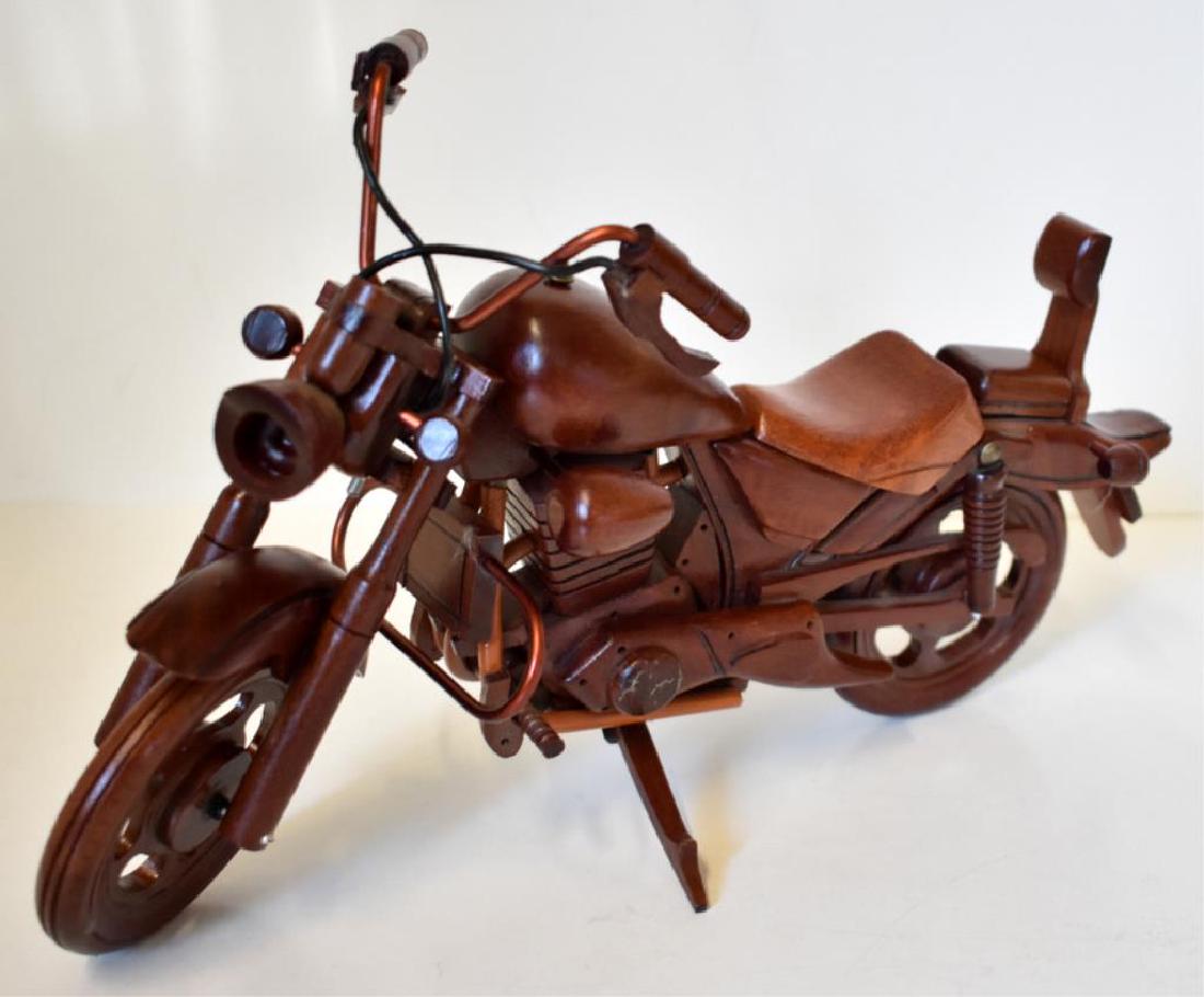 HAND CARVED WOOD REPLICA MOTORCYCLE (1 of 4)