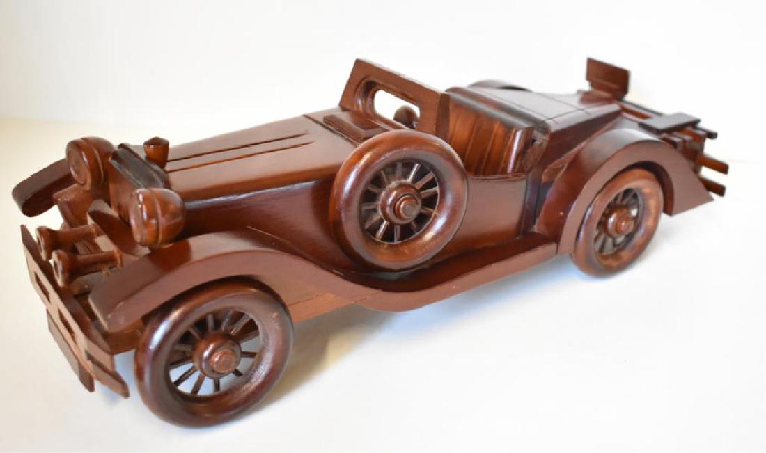 HAND CARVED WOOD REPLICA VINTAGE CAR (1 of 4)