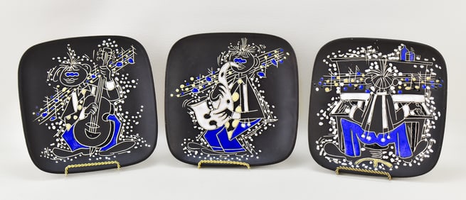 MIDCENTURY DIXIELAND AWF ENAMELED PLATES