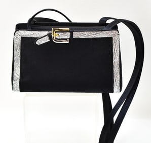 JUDITH LEIBER SATIN & SWAROVSKI CRYSTAL HANDBAG