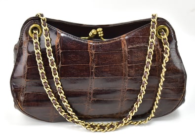 DE PINNA ALLIGATOR HANDBAG