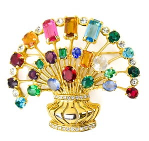 MIDCENTURY EISENBERG BASKET BROOCH