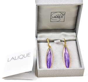 LALIQUE CRYSTAL EARRINGS