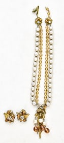 LATE 1940s DE MARIO NECKLACE & EARRINGS