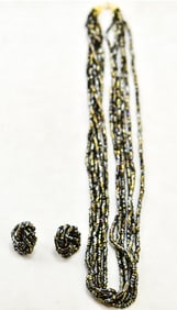 AUSTRIAN IRIDESCENT CRYSTAL NECKLACE & EARRINGS