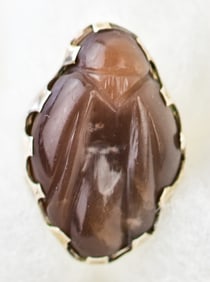 FRANCES GABE SILVER BEETLE RING