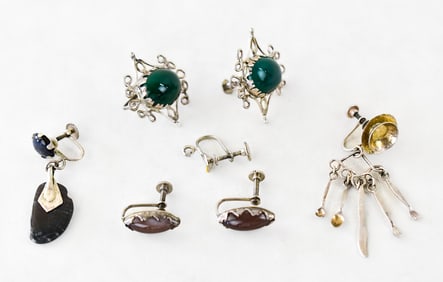 ASSORTED FRANCES GABE SILVER EARRINGS