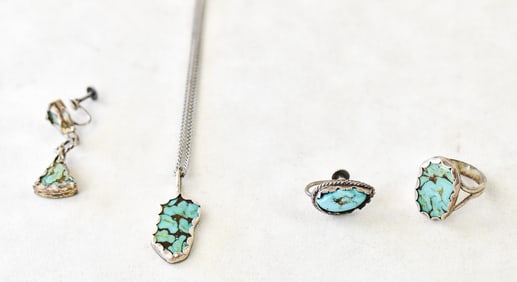FRANCES GABE SILVER WITH TURQUOISE JEWELRY
