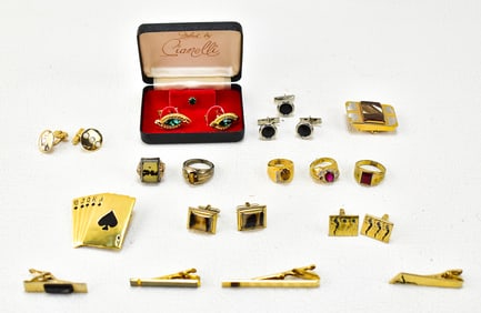 ASSORTED MEN'S CUFFLINKS, RINGS & MORE