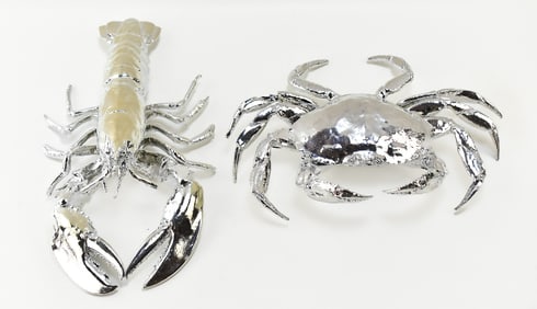 CONTEMPORARY CHROME CRAB & LOBSTER