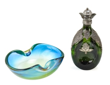 DANISH DECANTER & MURANO GLASSWARE