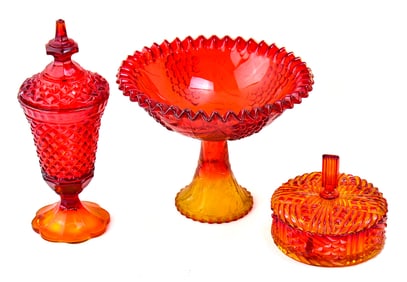 COLLECTION OF L. E. SMITH AMBERINA GLASS