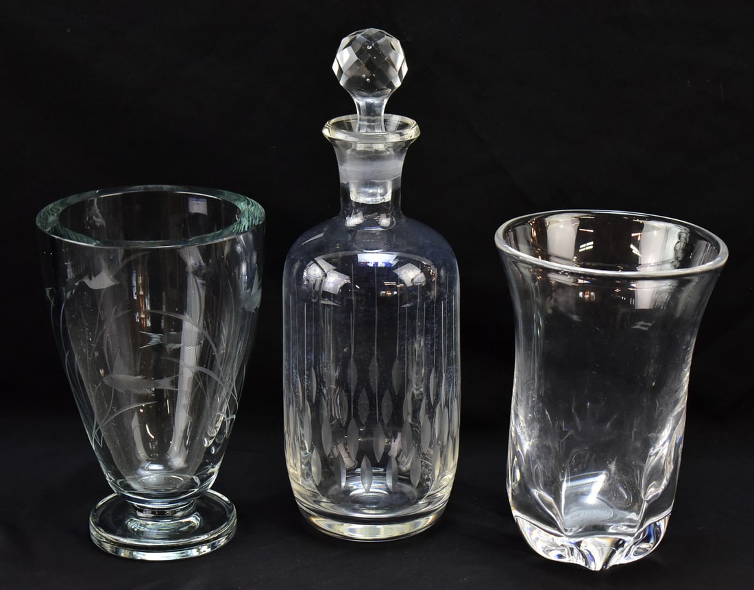 ORREFORS CRYSTAL VASE, STROMBERG CRYSTAL VASE, & MORE (1 of 3)