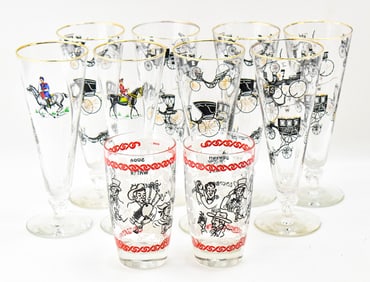 LIBBEY PILSNER BEER GLASSES & 1960s TUMBLERS