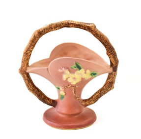 ROSEVILLE PINK APPLE BLOSSOM BASKET