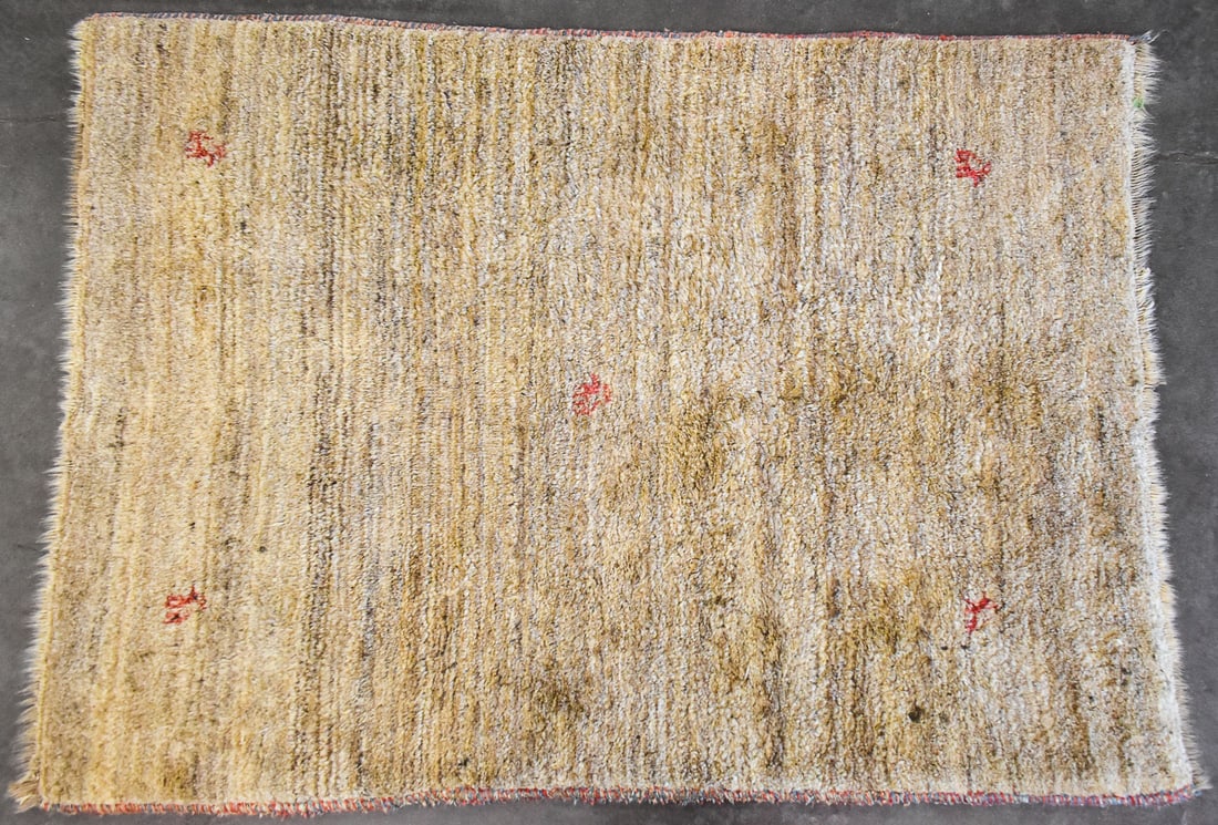 PERSIAN LORIBAFT GABBEH BEIGE WOOL RUG (1 of 4)