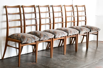 MIDCENTURY DANISH LADDER BACK DINING CHAIRS