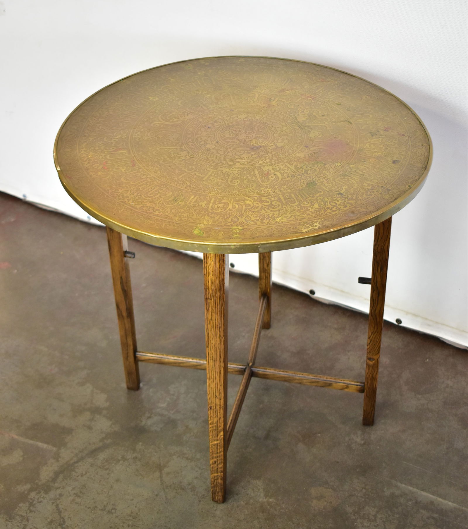 PERSIAN BRASS TOP ROUND TABLE (1 of 2)