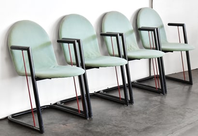 GERMAN MEMPHIS STYLE DINING CHAIRS (4)
