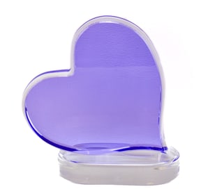 POST MODERN IN THE MANNER OF SHLOMI HAZIZA PURPLE ACRYLIC LUCTIE HEART