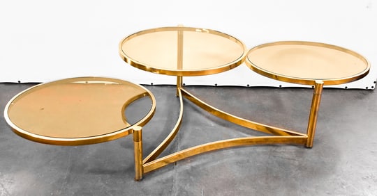 MCM MILO BAUGHMAN SWIVEL CIRCLE COFFEE TABLE