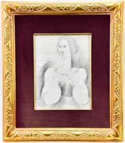 BOB GUCCIONE 'WOMAN'S PORTRAIT' PENCIL ON PAPER