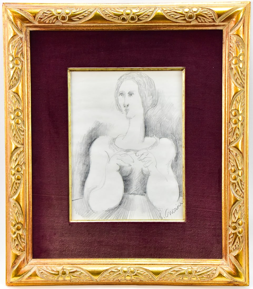 BOB GUCCIONE 'WOMAN'S PORTRAIT' PENCIL ON PAPER (1 of 5)