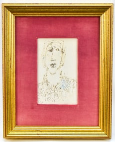 BOB GUCCIONE ORIGINAL COFFEE DRAWING ON NAPKIN