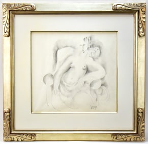 BOB GUCCIONE 'WOMAN IN CHAIR' PENCIL ON PAPER