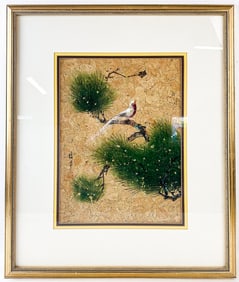 WOON PING WATERCOLOR ON GILT & CORK-SLIVER PAPER