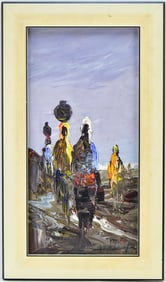 ALFREDO BUENAVENTURA 'GATHERING WATER' OIL ON CANVAS