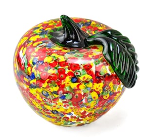 MURANO ART GLASS LARGE MILLEFIORI APPLE