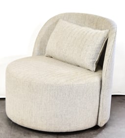 MID-CENTURY STYLE ROUND SWIVEL CHAIR