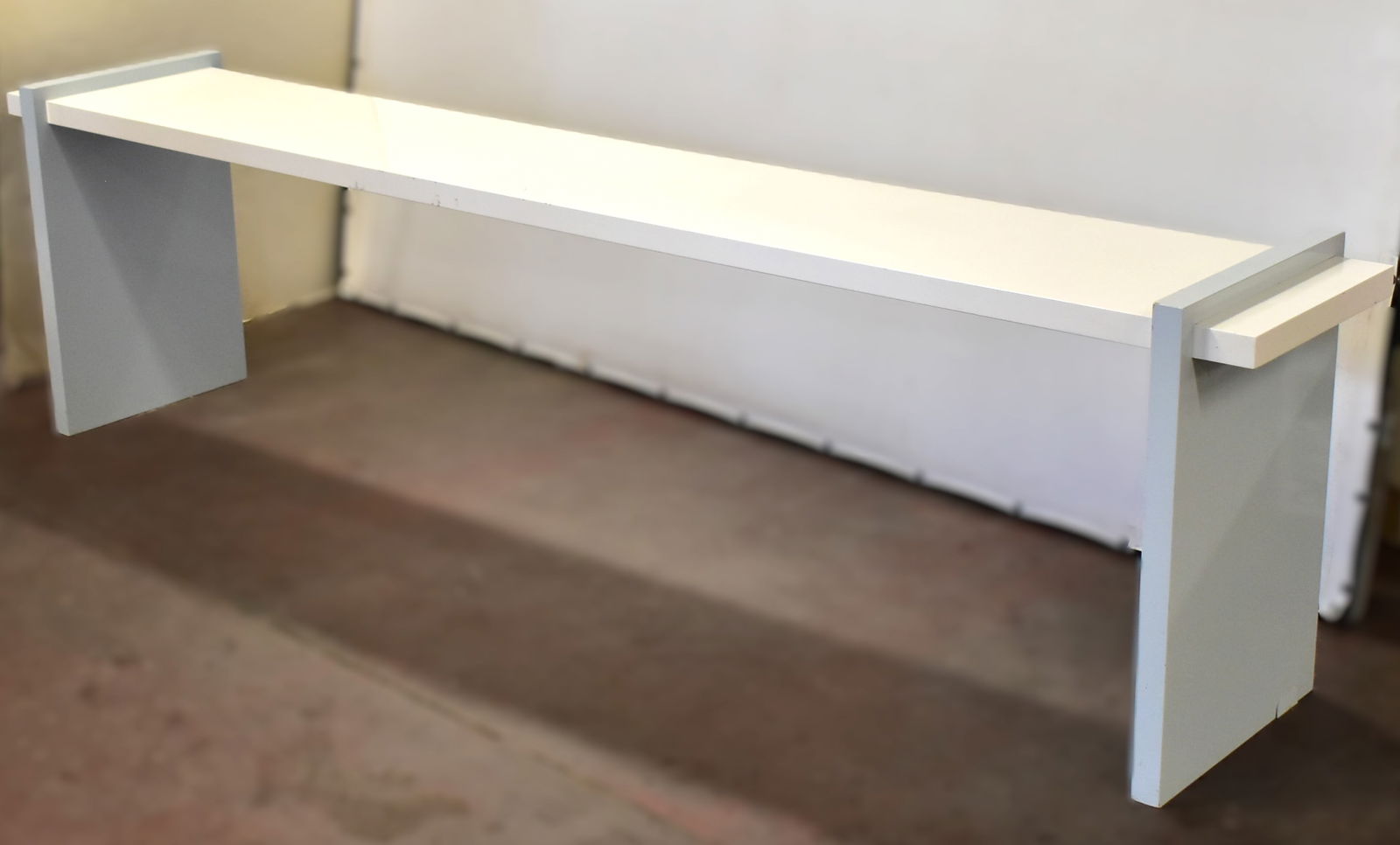 WHITE LACQUERED MODERNIST CONSOLE (1 of 3)