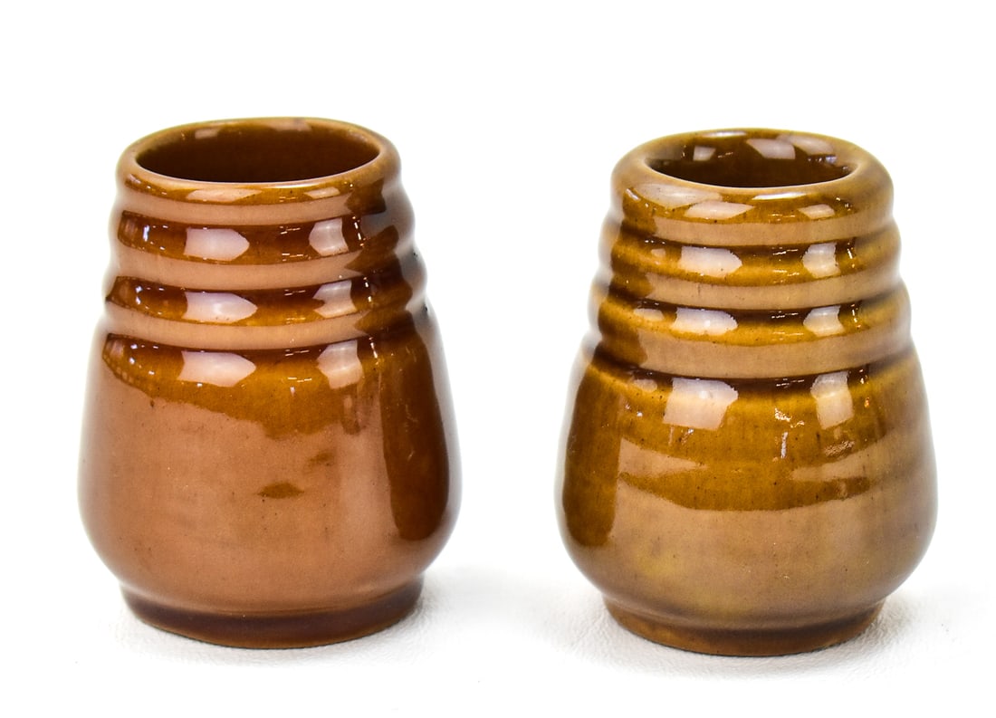 UNIVERSITY OF NORTH DAKOTA SCHOOL OF MINES POTTERY BROWN GLAZED VASES (1 of 4)