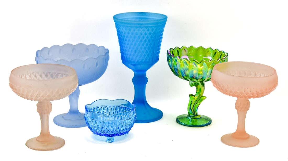 INDIANA GLASS ASSORTMENT: DIAMOND POINT & TEARDROP PATTERN (1 of 3)