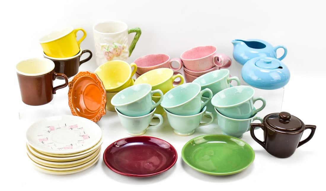 CUP & SAUCER COLLECTION: VERNONWARE, BAUER, & MORE (1 of 4)
