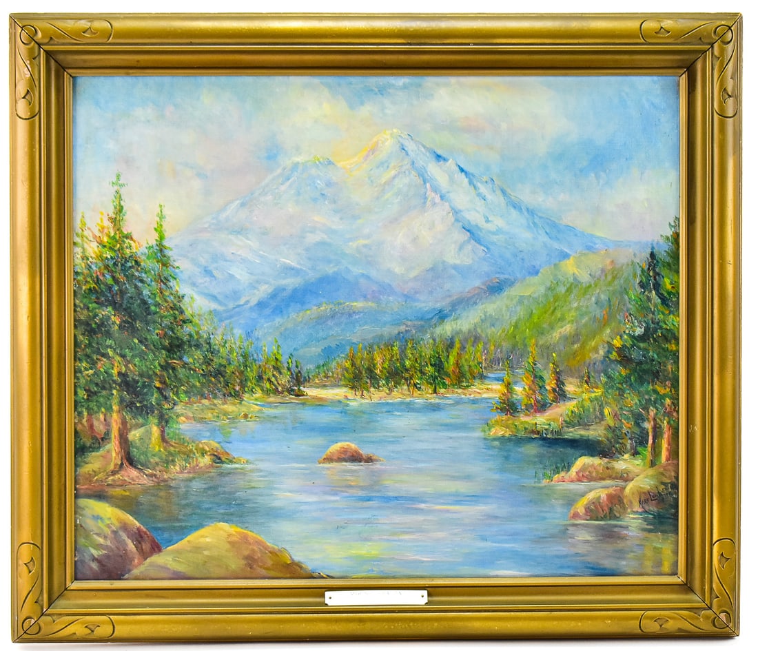 MARY LEE LATHROP "MOUNT SHASTA" OIL PAINTING ON CANVAS (1 of 5)