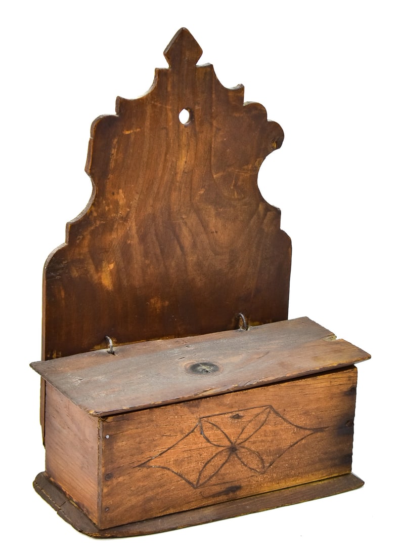 ANTIQUE FOLK ART SALT BOX (1 of 2)