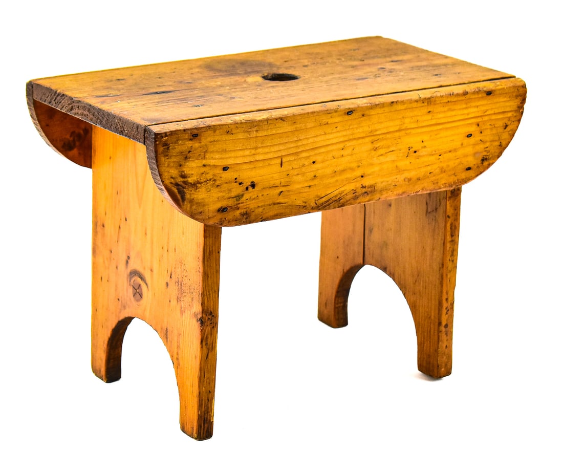 WOODEN WORK STOOL (1 of 2)