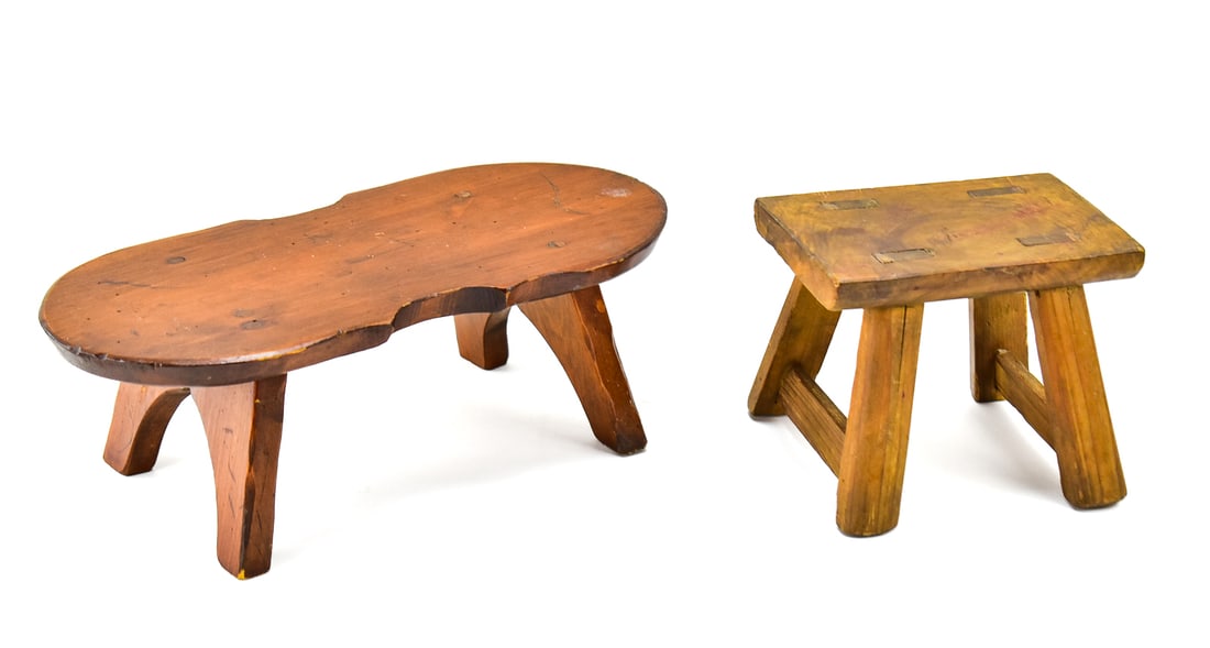 TWO SMALL ANTIQUE STOOLS (1 of 2)