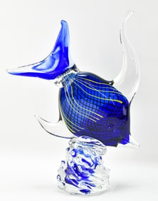 PIAZZA MURANO ART GLASS FISH SCULPTURE