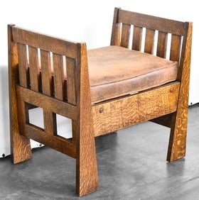 LAKESIDE CRAFT SHOP MISSION OAK CUTOUT WINDOW SEAT