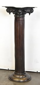 VINTAGE GRECO ROMAN STYLE BRONZE COLUMN STATUARY PLINTH